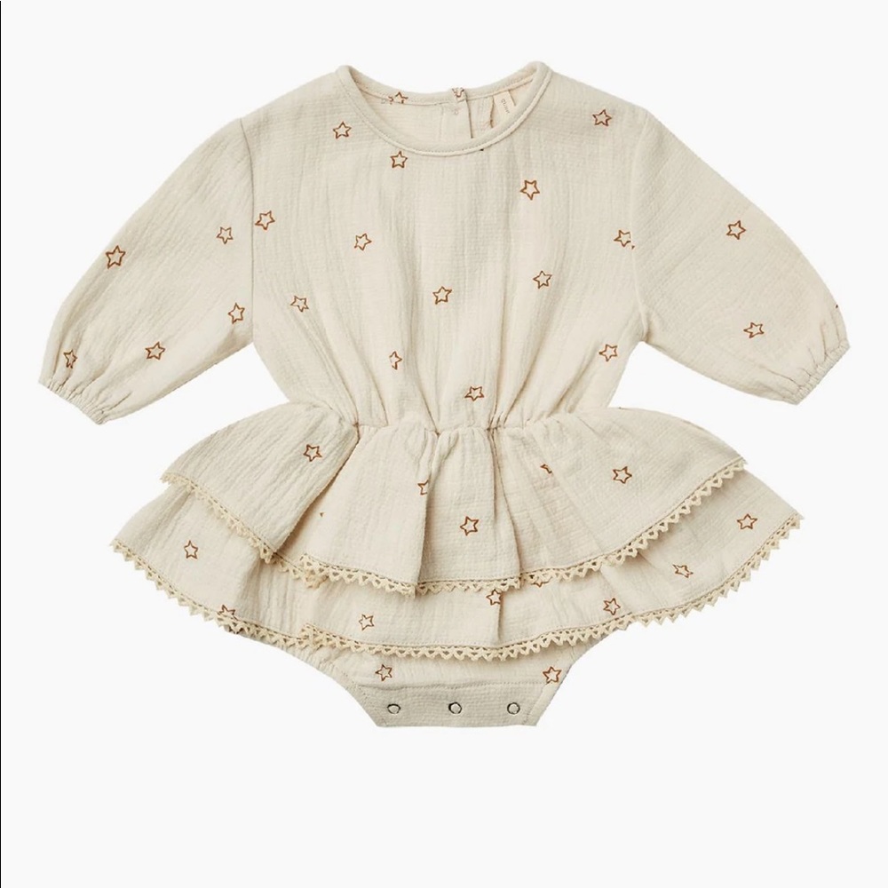 Quincy Mae Rosie Romper 2-3Y in natural stars